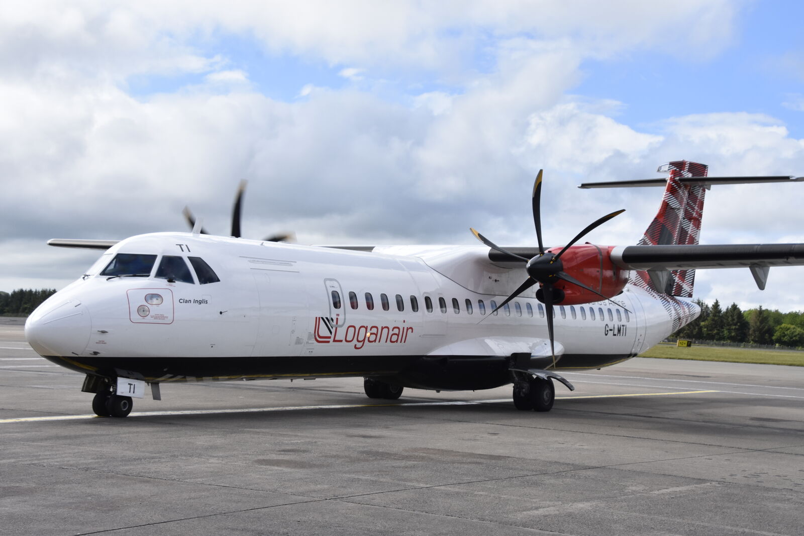 A Loganair ATR 72 on the ramp